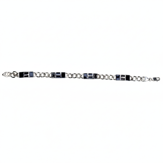Silver Hyacinth Curb Link Men's Bracelet