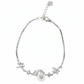Silver Cute Whimsical Flower and Butterfly Bracelet for her