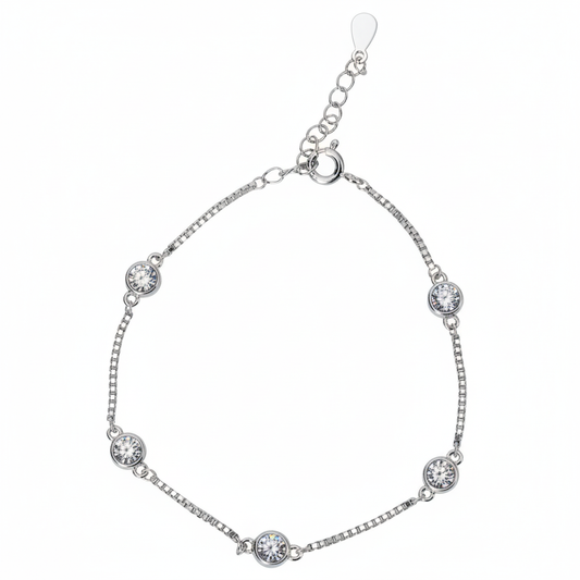 925 Silver Diamond (CZ) Dangler Bracelet