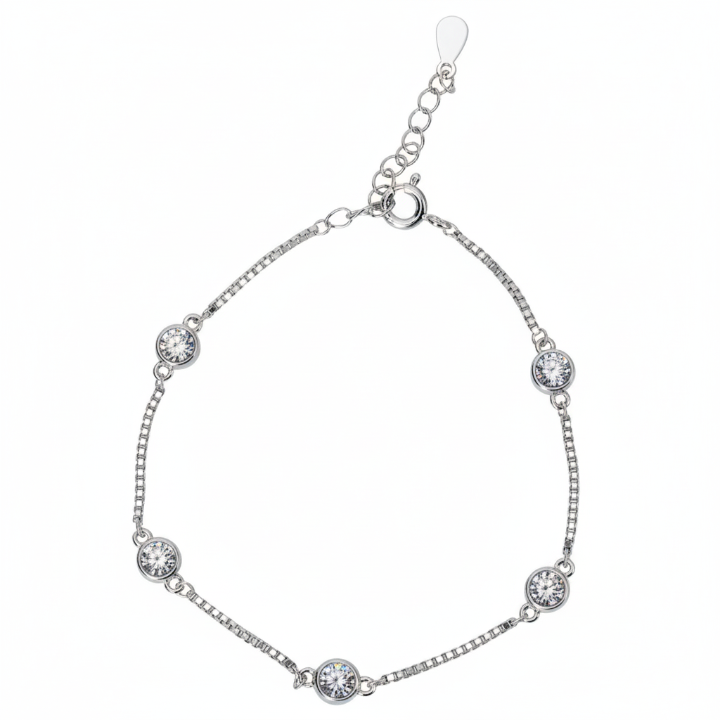 925 Silver Diamond (CZ) Dangler Bracelet