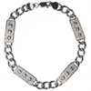 Silver Stellar Bolt Link Bracelet For Him