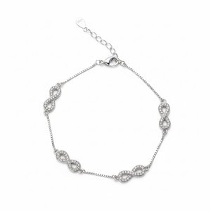 Silver Multi infinity Box chain Bracelet for her