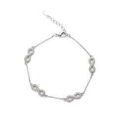 Silver Multi infinity Box chain Bracelet for her