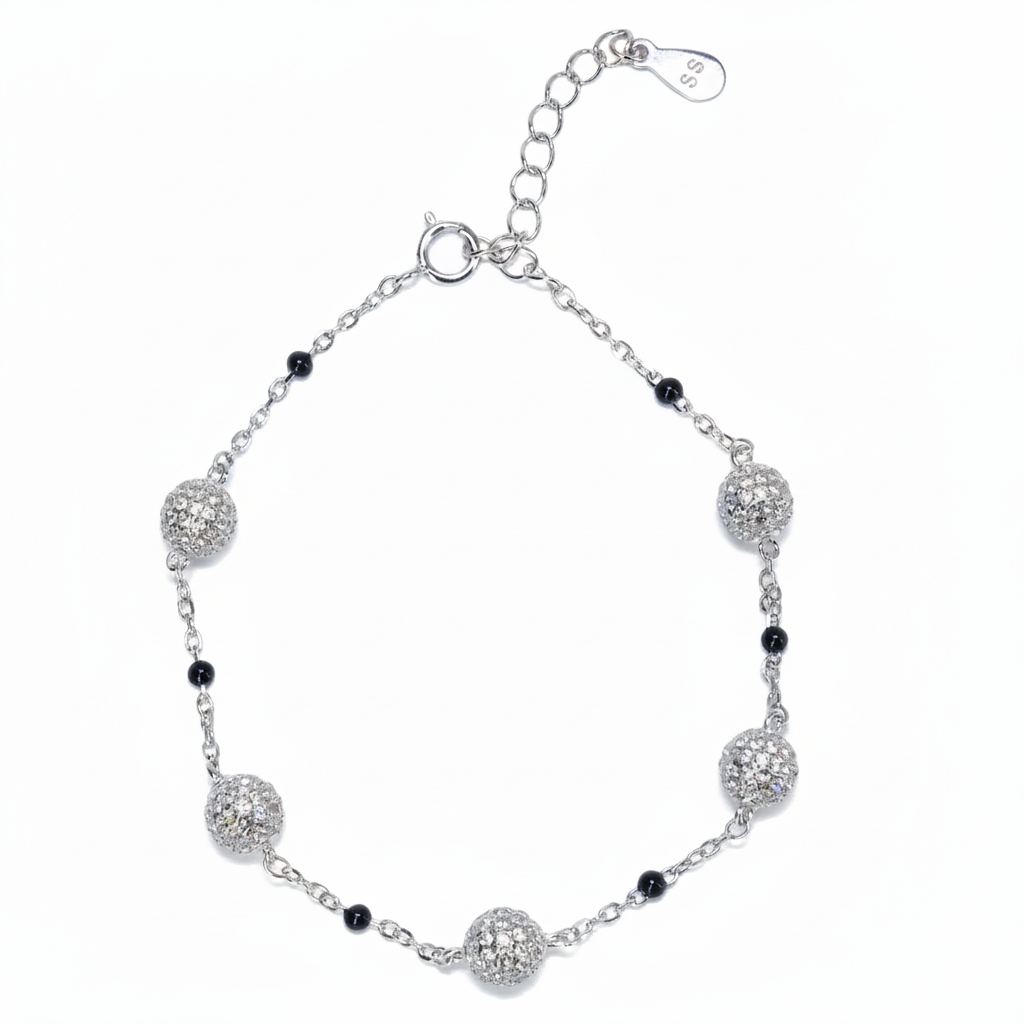 Silver Disco ball Chain Bracelet for her
