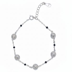 Silver Disco ball Chain Bracelet for her