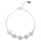 Silver Cute Flower Design Chain Bracelet With MOP & CZ Diamonds