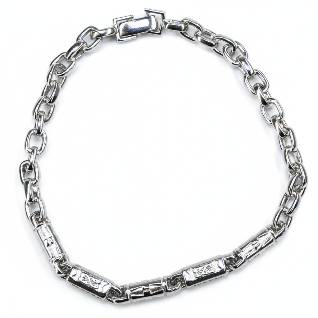 Silver Abalone Sterling Silver Bracelet for Him