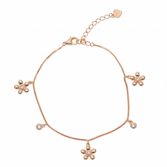 Rose gold Delicate Flower Charm Bracelet For her