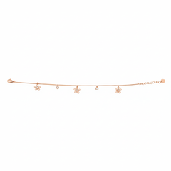 Rose gold Delicate Flower Charm Bracelet For her