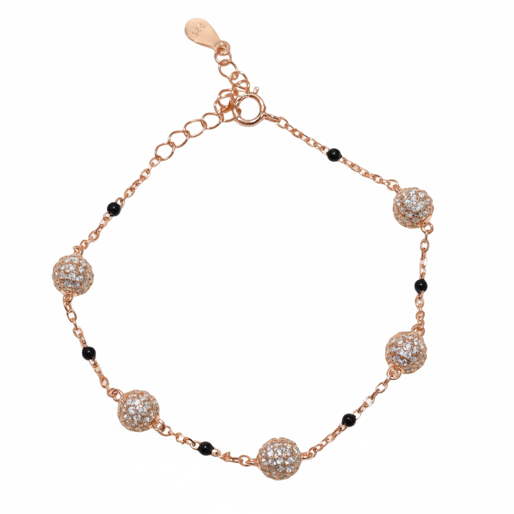 Rose gold Disco ball Chain Bracelet for her