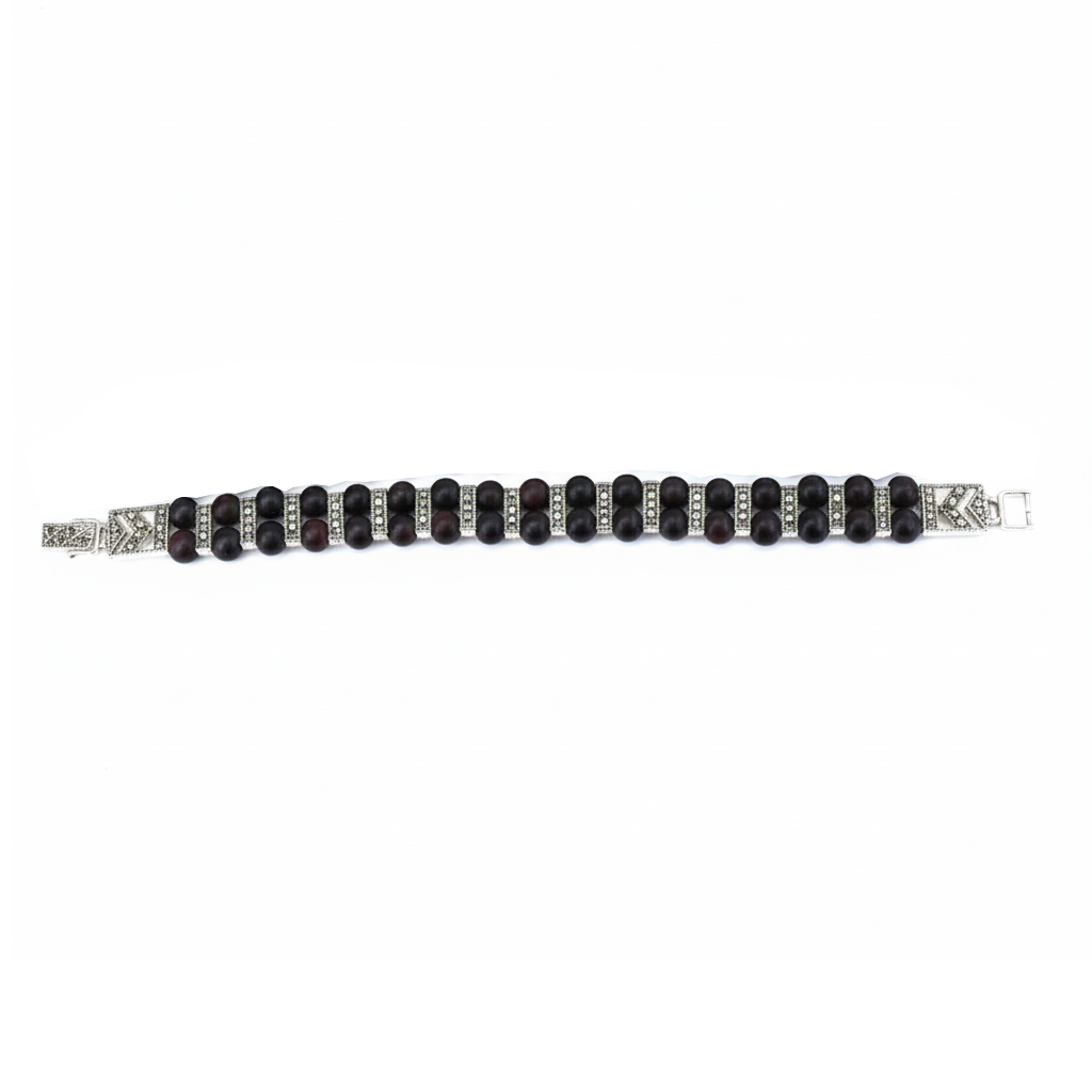 Silver Sacred Harmony Tulsi Men's Hand Bracelet