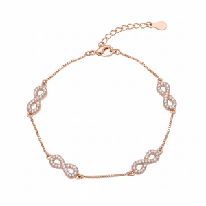 Rose gold Multi infinity Box chain Bracelet for her