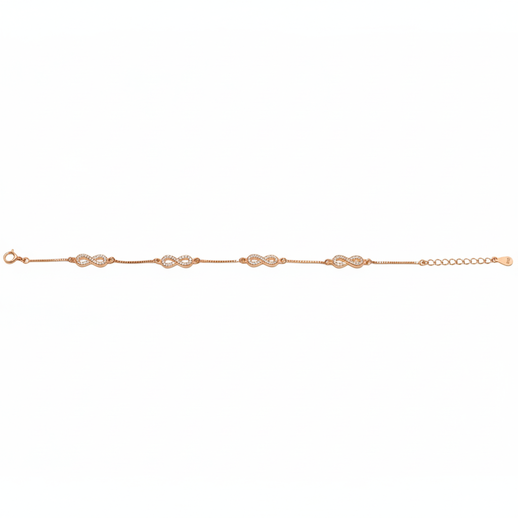 Rose gold Multi infinity Box chain Bracelet for her