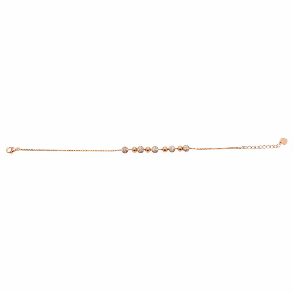 Rose gold Dazzling Beaded Bracelet with Disco balls