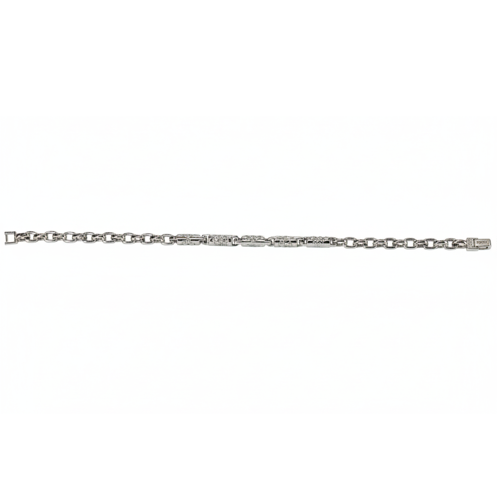 Silver Sterling Silver Accents Men's Bracelet