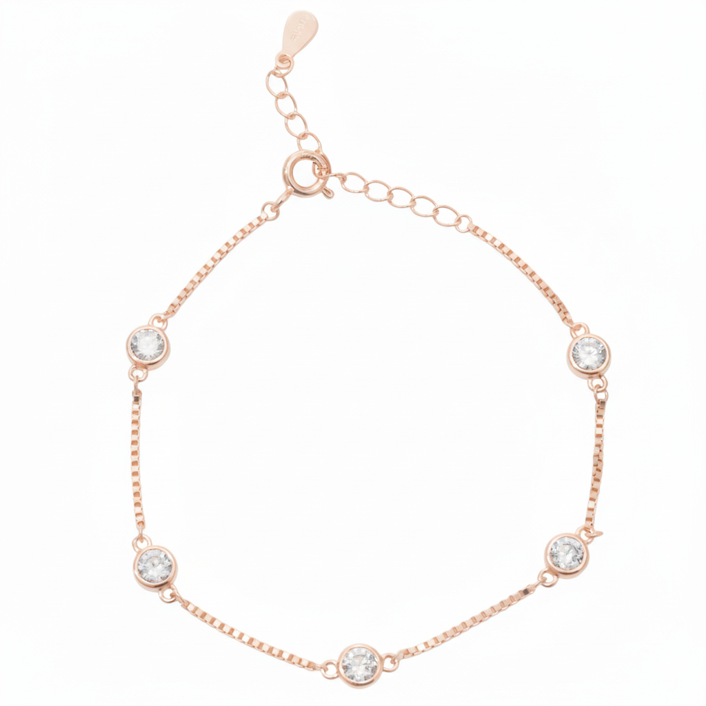 Rose gold Diamond (CZ) Dangler Bracelet