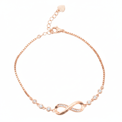 Silver Rose gold Infinity Fancy Chain Bracelet For her