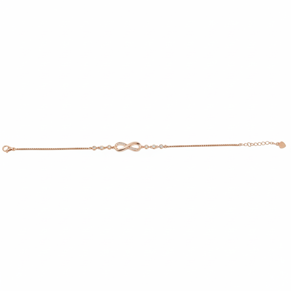 Silver Rose gold Infinity Fancy Chain Bracelet For her