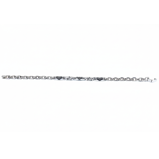 Silver Intricate Motif Bracelet for Him