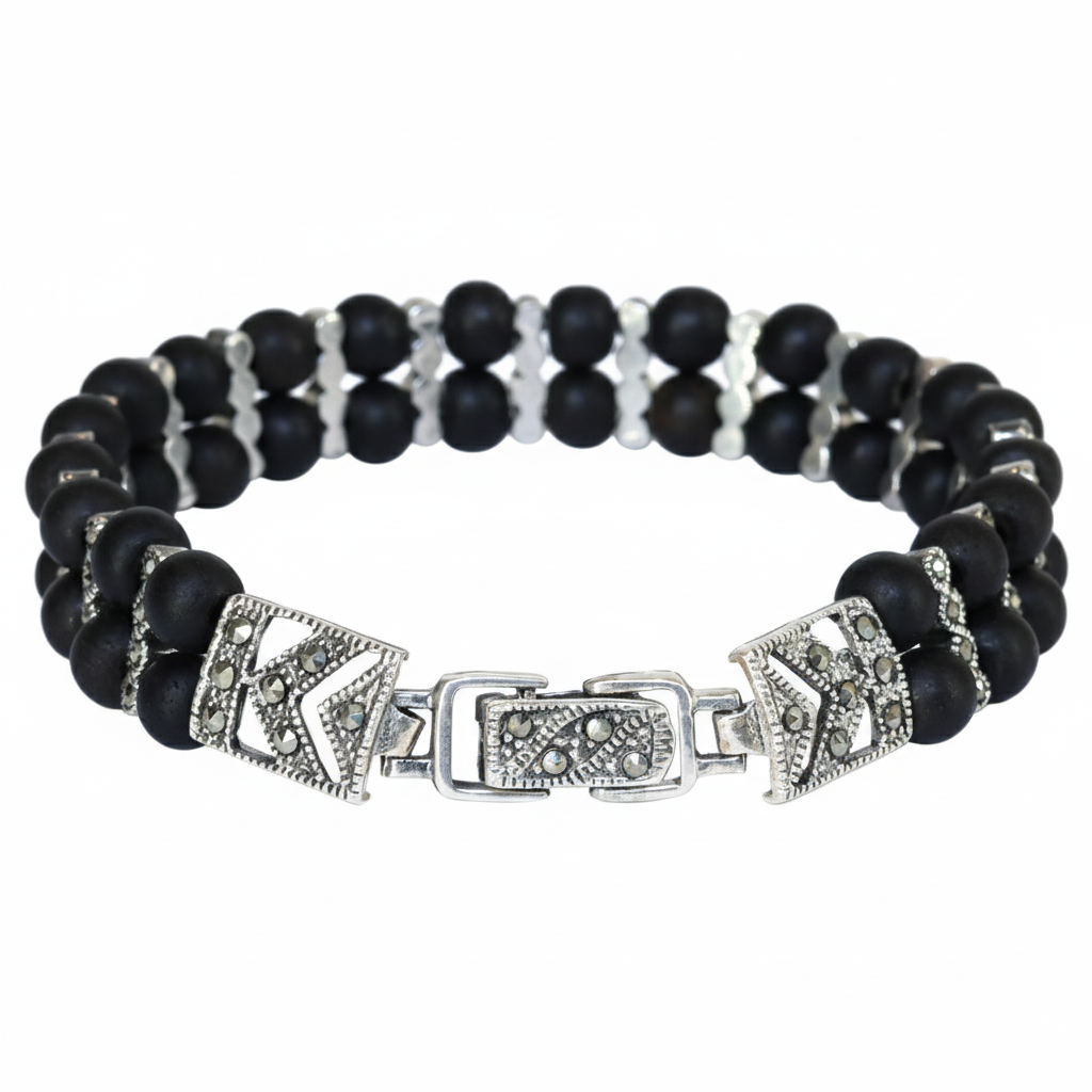 Vintage Double Row Tulsi Bracelet for Him