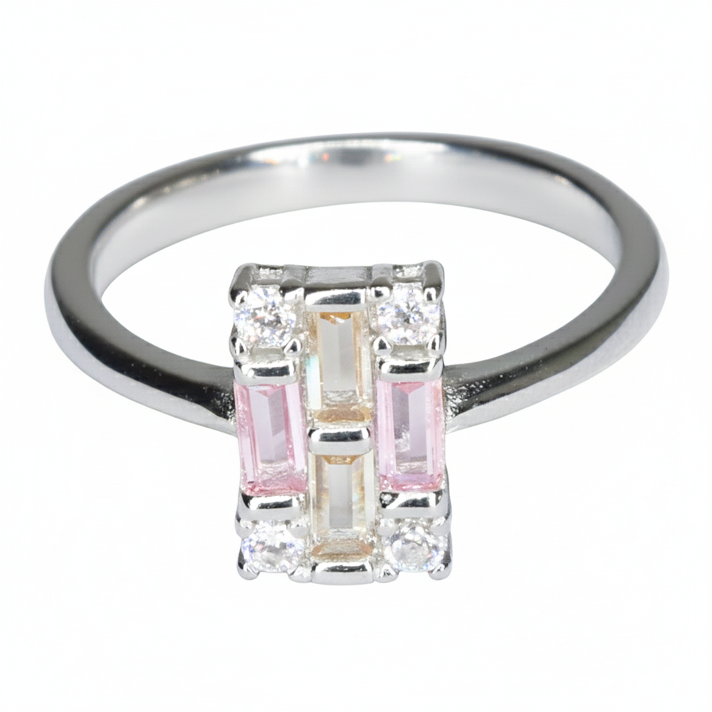 Silver Pink Tulip Empress Ring