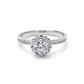 Silver Solitaire Crown Ring