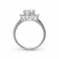 Silver Clover Halo Solitaire Engagement Ring