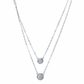Silver Minimalist Two-Layer Solitaire Necklace