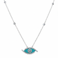 Silver Elegant Evil Eye Blue Pendant Necklace