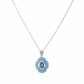Silver Santorini sunset Turquoise Blue Luminous Pendant