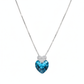 Silver Deep Blue Double Heart Pendant