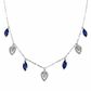 Silver Deep Blue Marquise & Teardrop Dangle Necklace for her