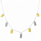 Silver Baguette Crown necklace in yellow stone for her