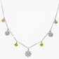 Silver Sparkling Yellow stone Winter Princess necklace