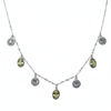 Silver Sparkling Citrine and Halo Drop Necklace