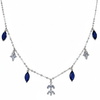 Silver Lively Blue Marquise Necklace