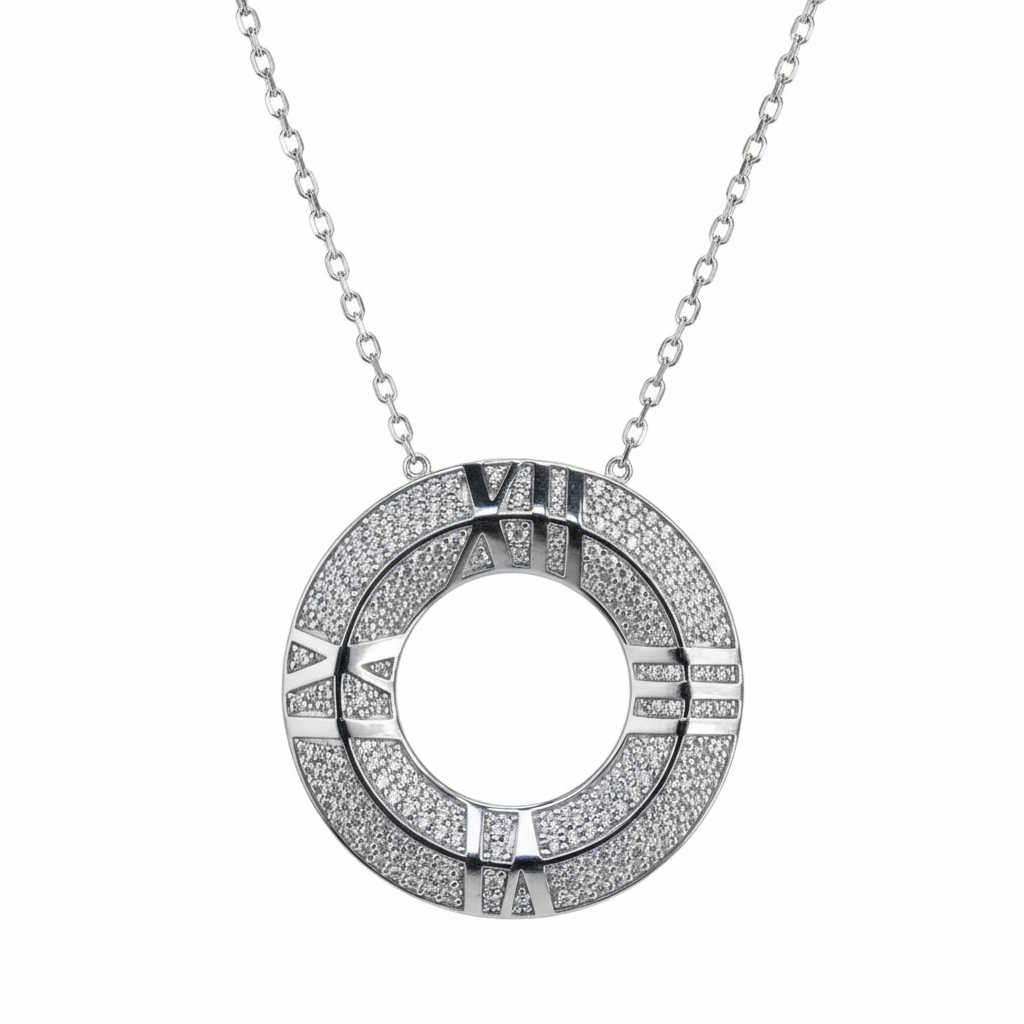Silver Roman Numeral Rink Pendant