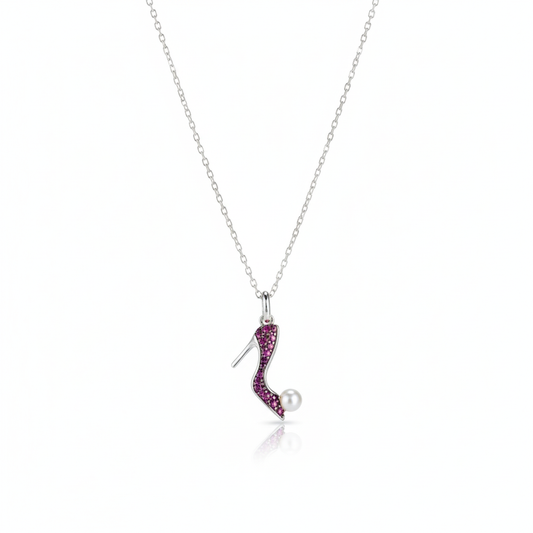 Silver High Heel Shoe Pendant For Her