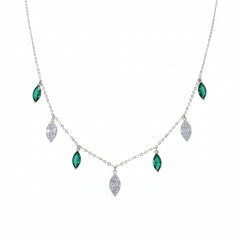 Silver Cascade Marquise Necklace For Her
