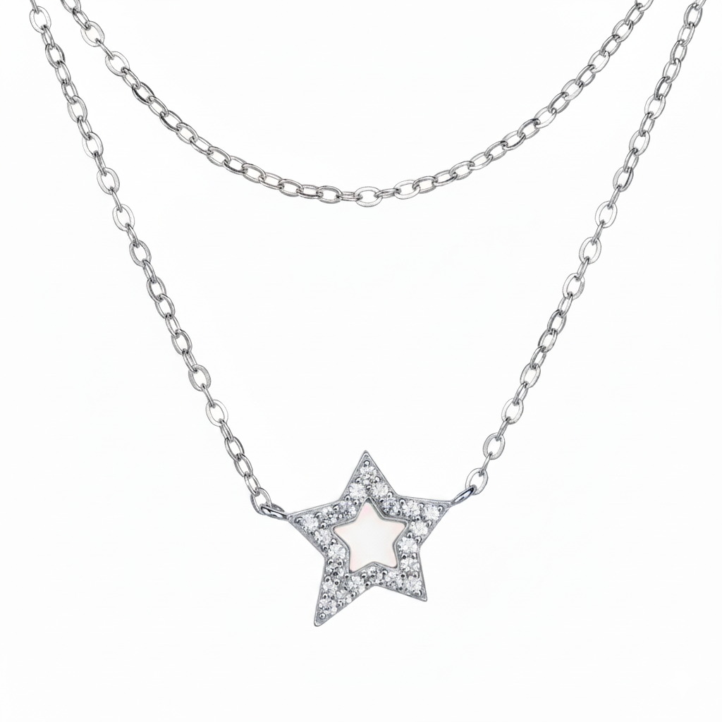 Silver Wish Star Dainty Pendant
