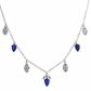 Silver Royal Regal Blue Bloom Necklace For Her