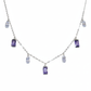 Silver Rectangular Rich Purple Necklace