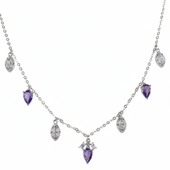 Silver Dazzling Blue Necklace