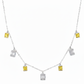 Silver Canary Yellow Charm Necklace