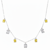 Silver Canary Yellow Charm Necklace