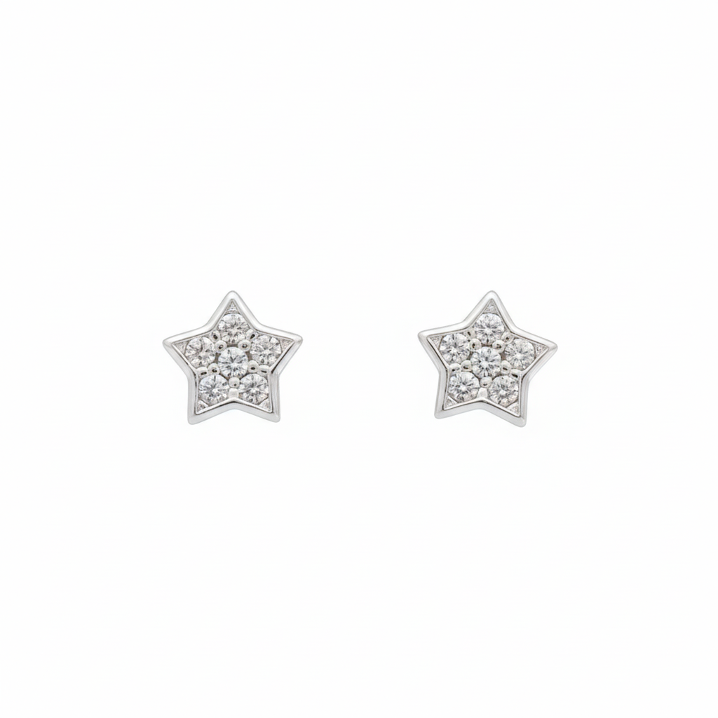 Silver Celestial Sparkle Star & Moon Set