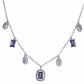 Silver Amethyst Hued Dangle Necklace