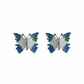 Silver Virtue Blue Butterfly Set