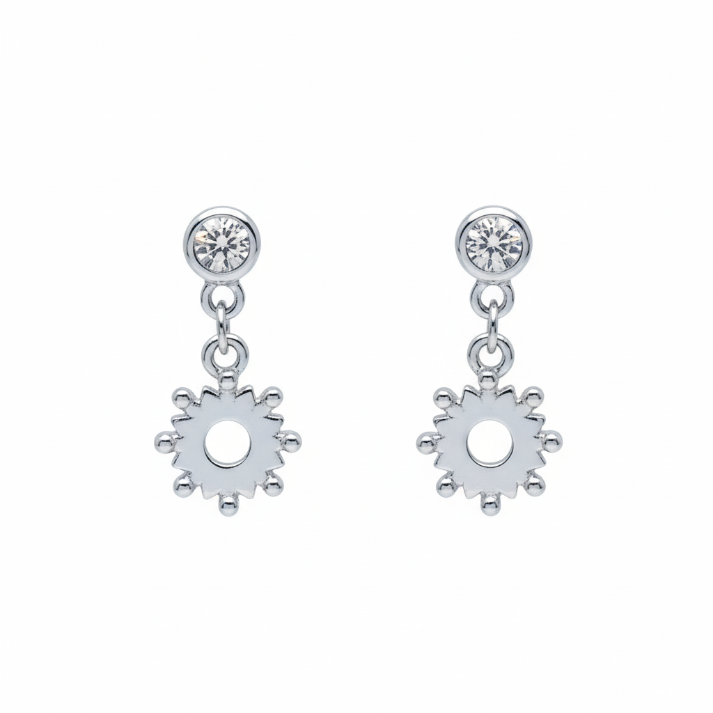 Silver Double Layered Bezel Charm Set