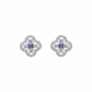 Silver Elegant Design Purple Amethyst Clover Pendant set for her
